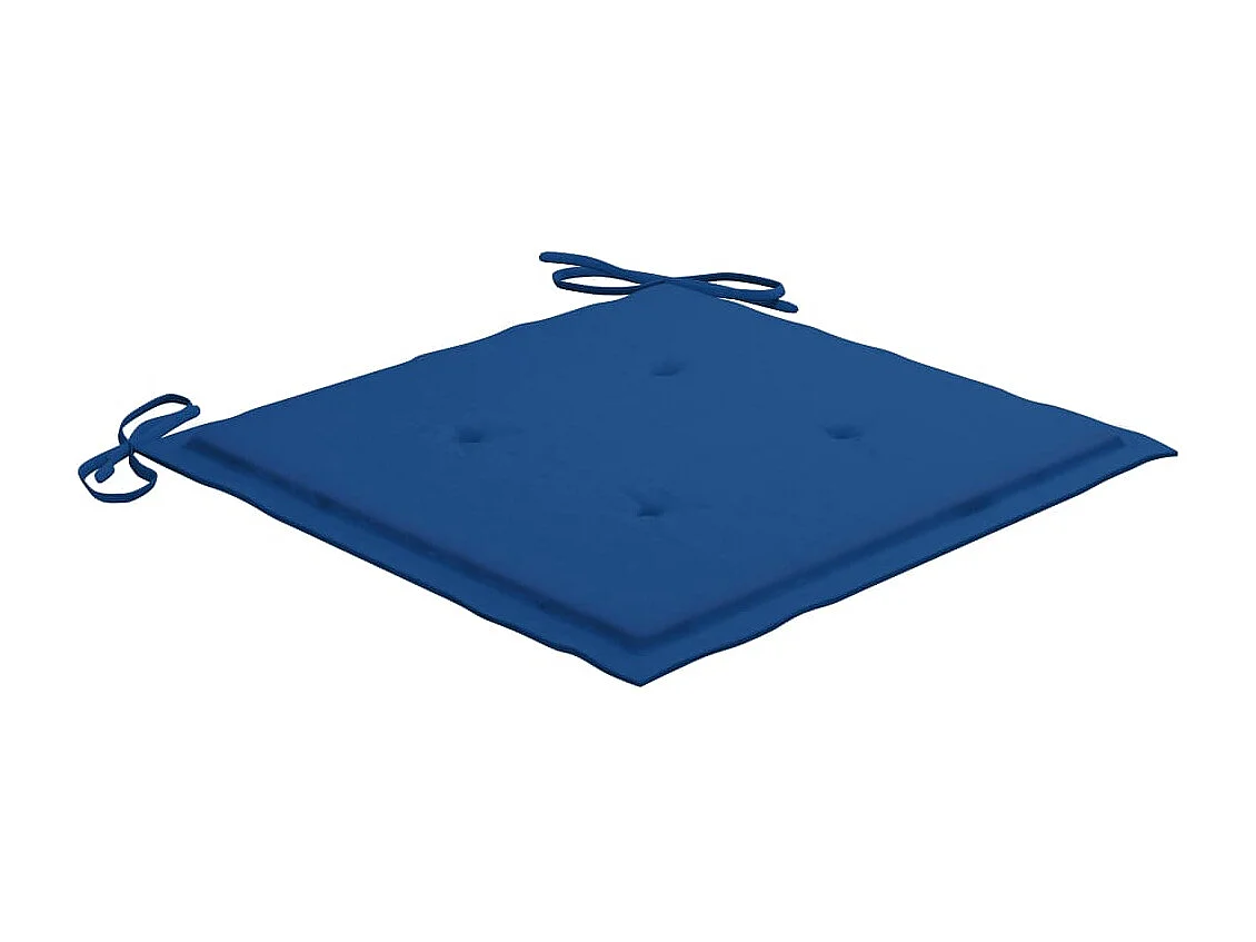 Chaises de jardin avec coussins bleu royal 2 pcs Bois de teck