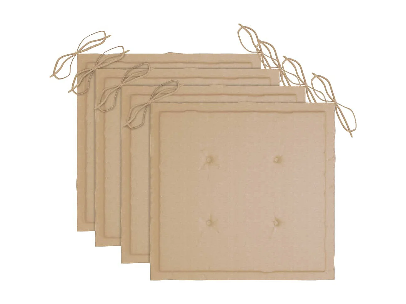 Chaises de jardin avec coussins beige 4 pcs Bois de teck massif 4