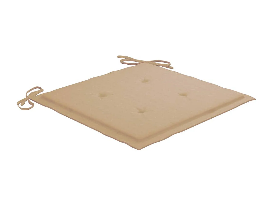 Chaises de jardin avec coussins beige 4 pcs Bois de teck massif 4