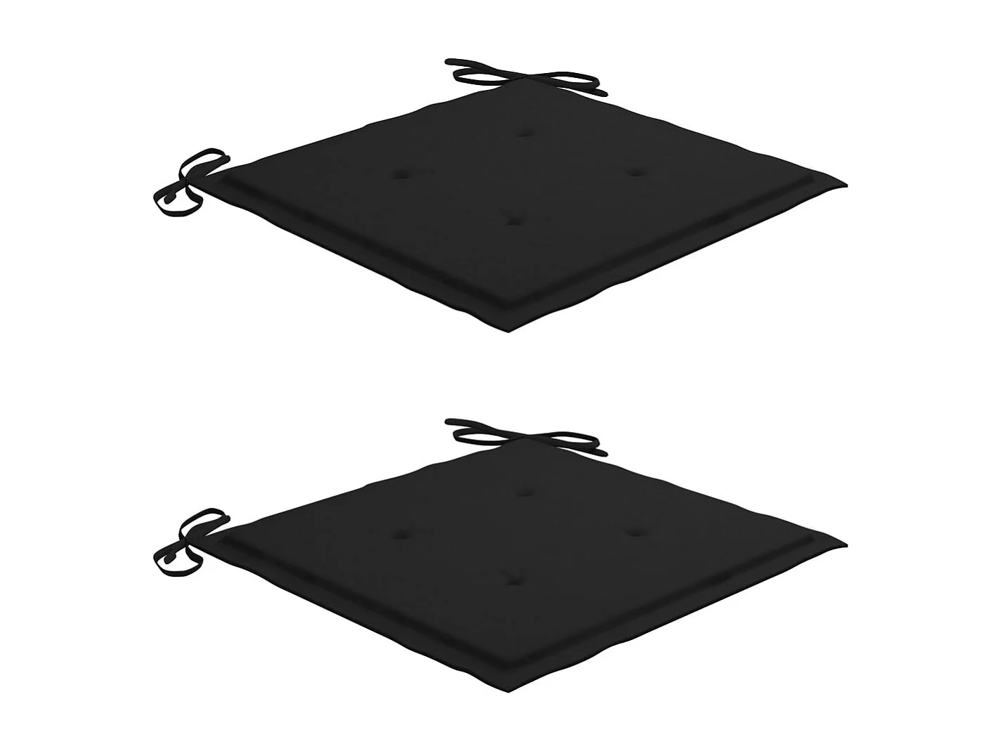 Chaises de jardin avec coussins noir 2 pcs Bois de teck massif 2