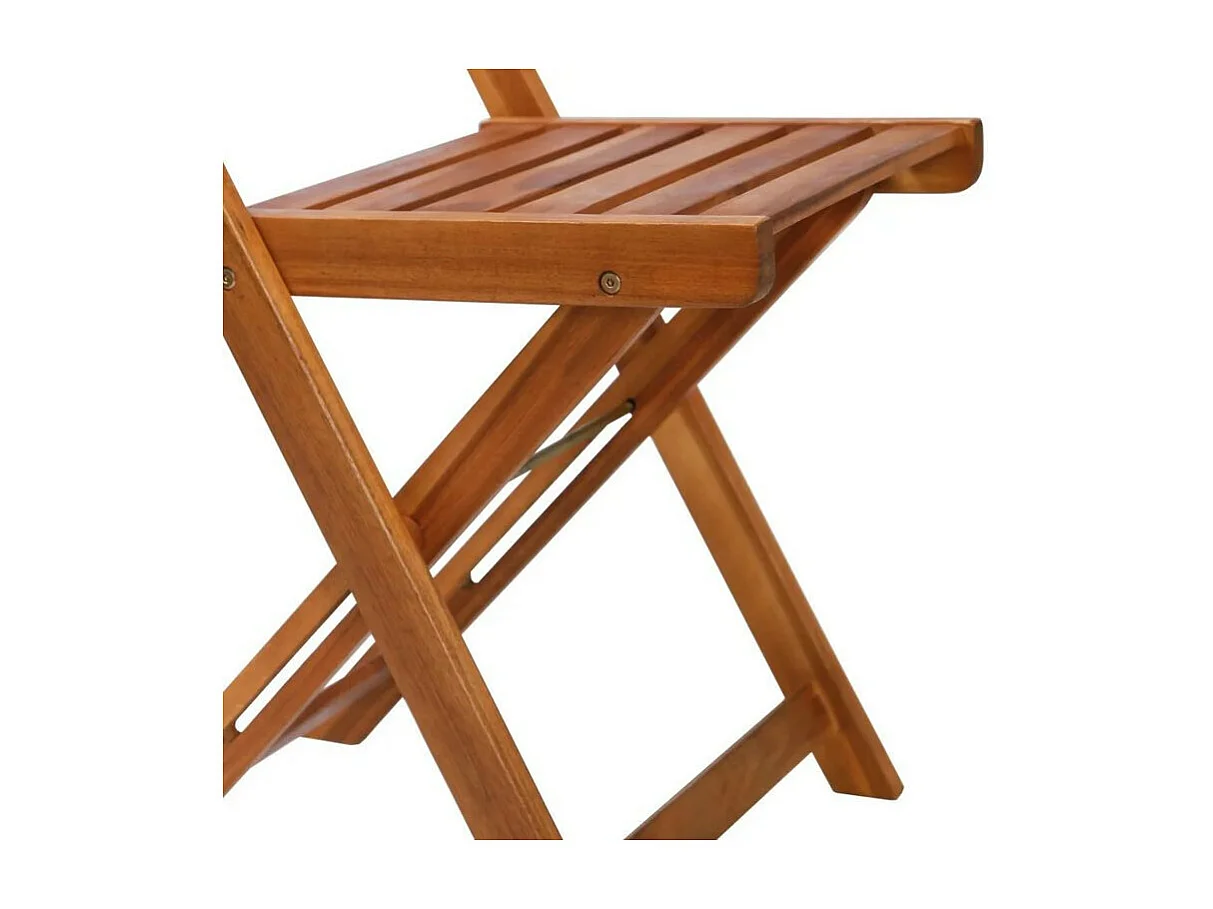 Chaise de jardin pliable acacia massif foncé Sikash - Lot de 2