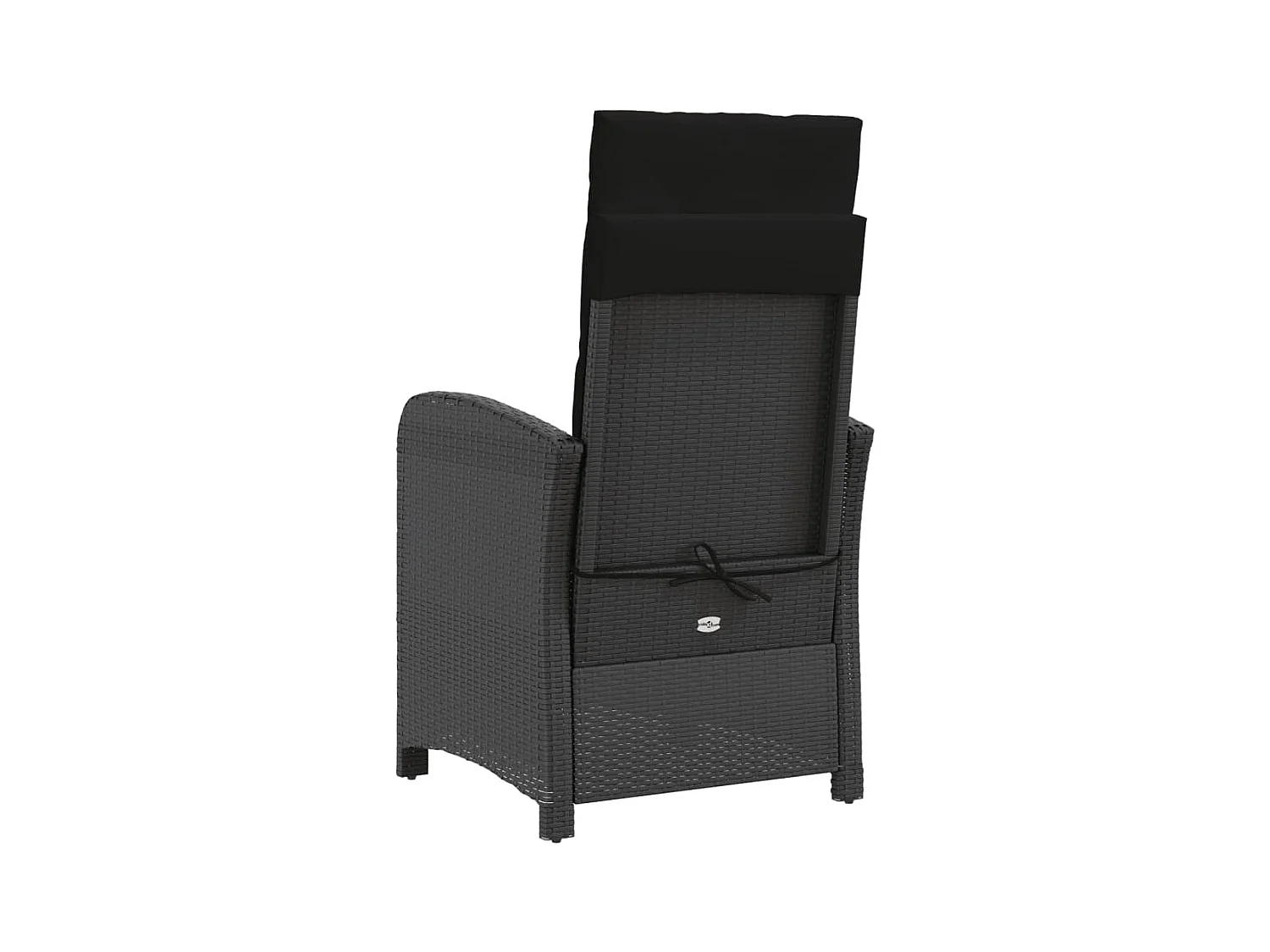 Chaise inclinable de jardin avec coussins noir résine tressée