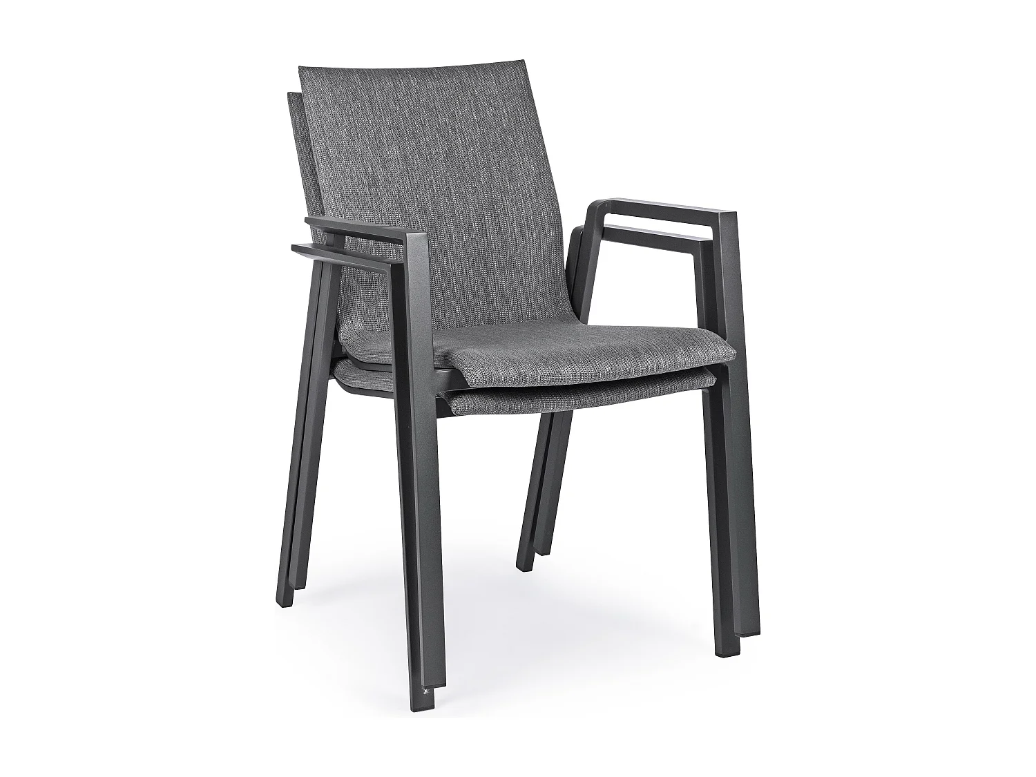 Fauteuil de jardin en aluminium anthracite Tim - Lot de 4