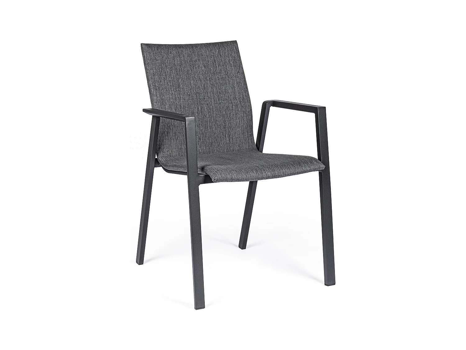 Fauteuil de jardin en aluminium anthracite Tim - Lot de 4