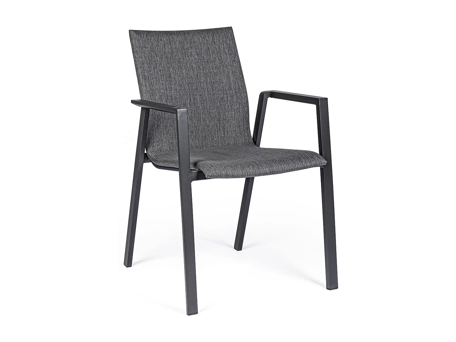 Fauteuil de jardin en aluminium anthracite Tim - Lot de 4