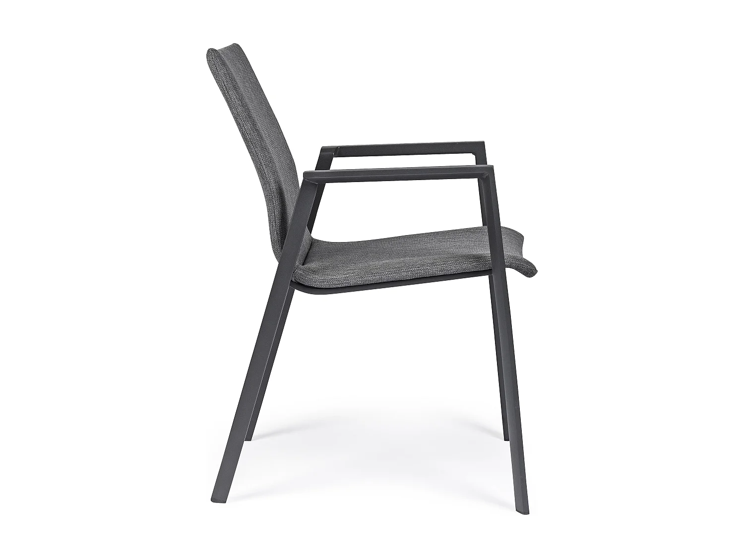 Fauteuil de jardin en aluminium anthracite Tim - Lot de 4