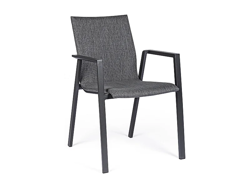 Fauteuil de jardin en aluminium anthracite Tim - Lot de 4