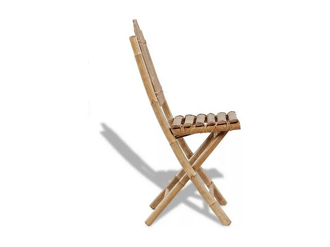 Chaise de jardin pliable bambou clair Maboun - Lot de 4