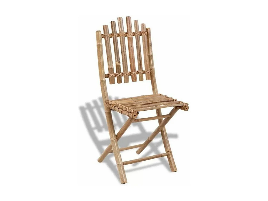 Chaise de jardin pliable bambou clair Maboun - Lot de 4