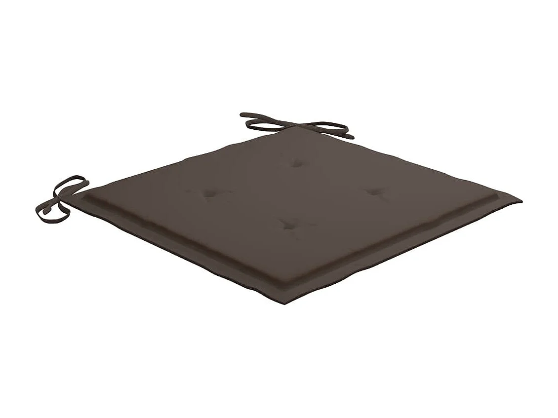 Chaises de jardin avec coussins taupe 4 pcs Bois de teck massif 3