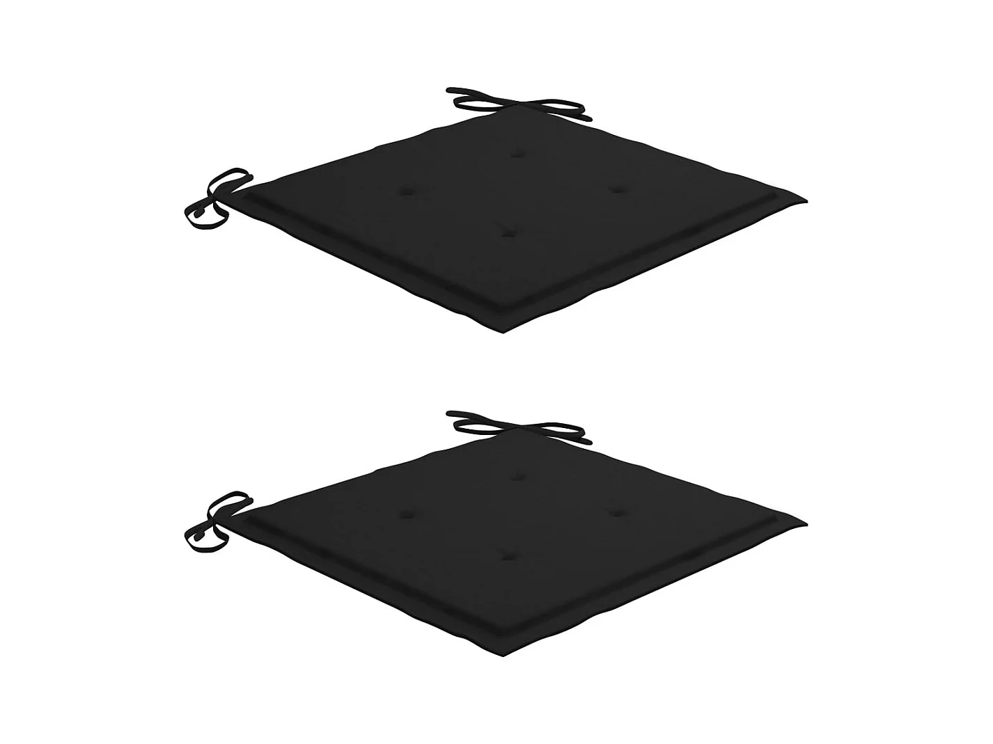 Chaises de jardin avec coussins noir 2 pcs Bois de teck massif 3
