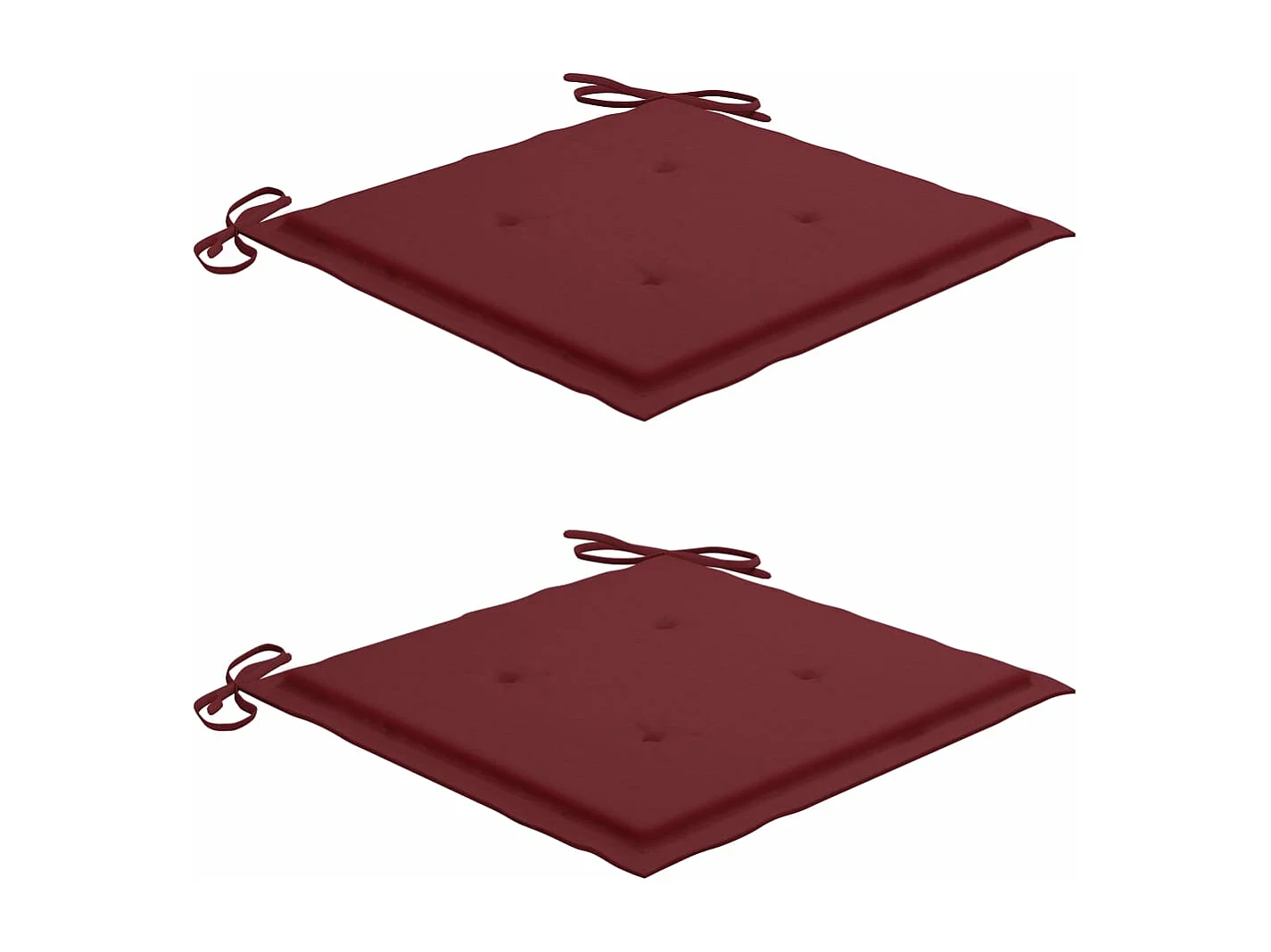 Chaises de jardin avec coussins rouge bordeaux 2pcs Teck massif