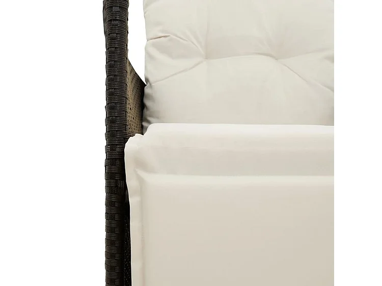 Chaise inclinable de jardin avec coussins noir résine tressée