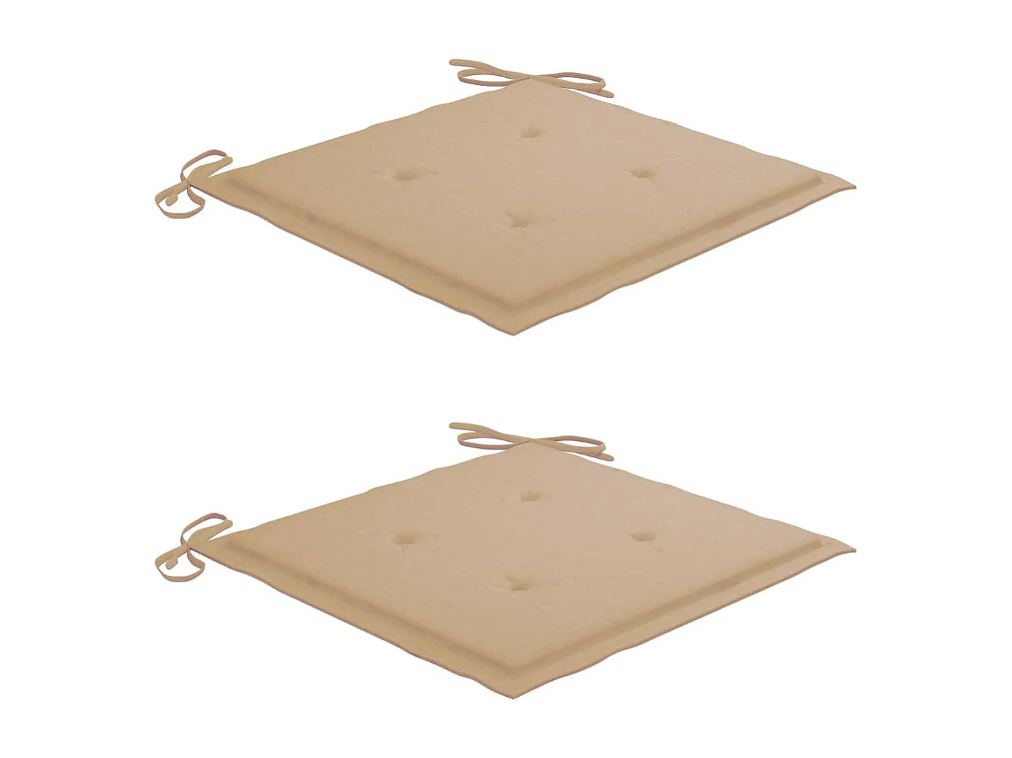 Chaises de jardin 2 pcs avec coussins beige Bois de teck massif 9