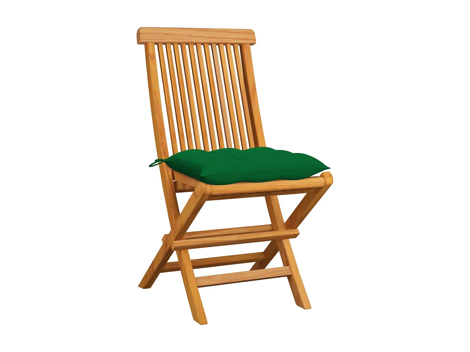 Chaises de jardin avec coussins vert 6 pcs Bois de teck massif 4