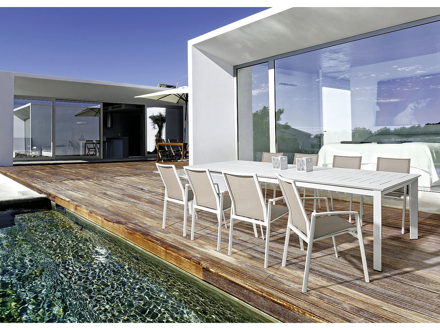 Fauteuil de jardin en aluminium blanc Koni - Lot de 4