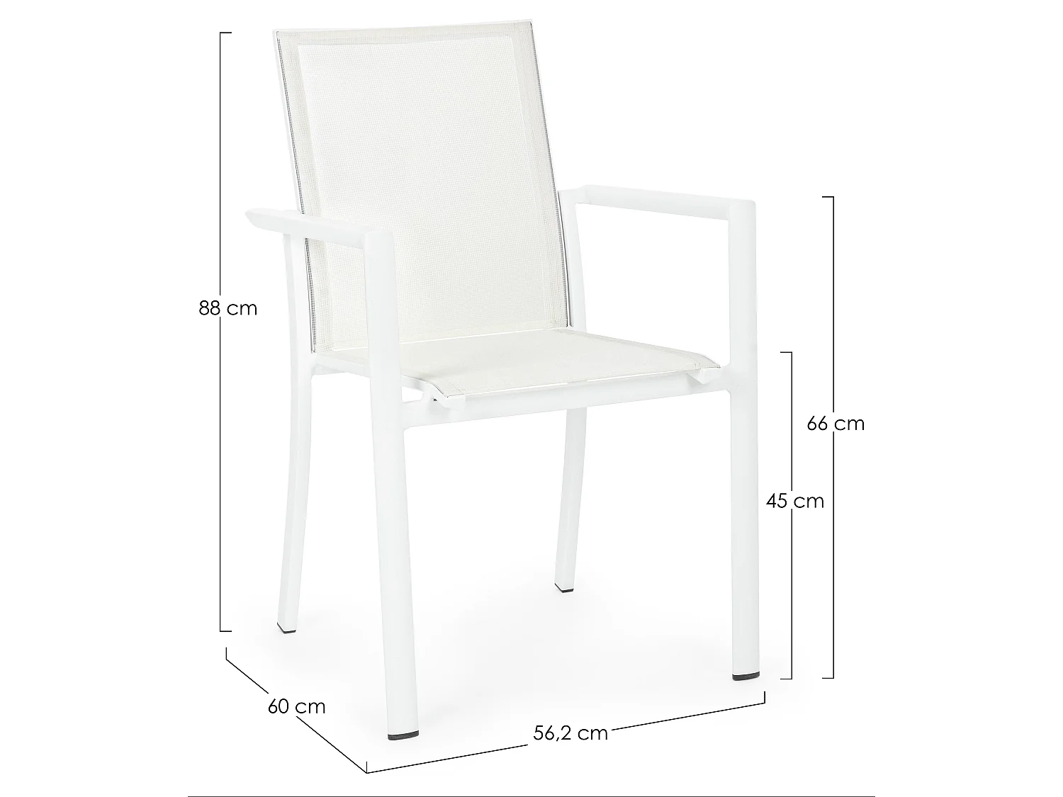 Fauteuil de jardin en aluminium blanc Koni - Lot de 4