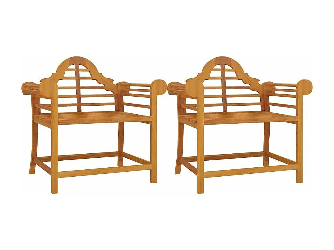 Chaises de jardin 2 pcs 91x62x94 Bois de teck solide