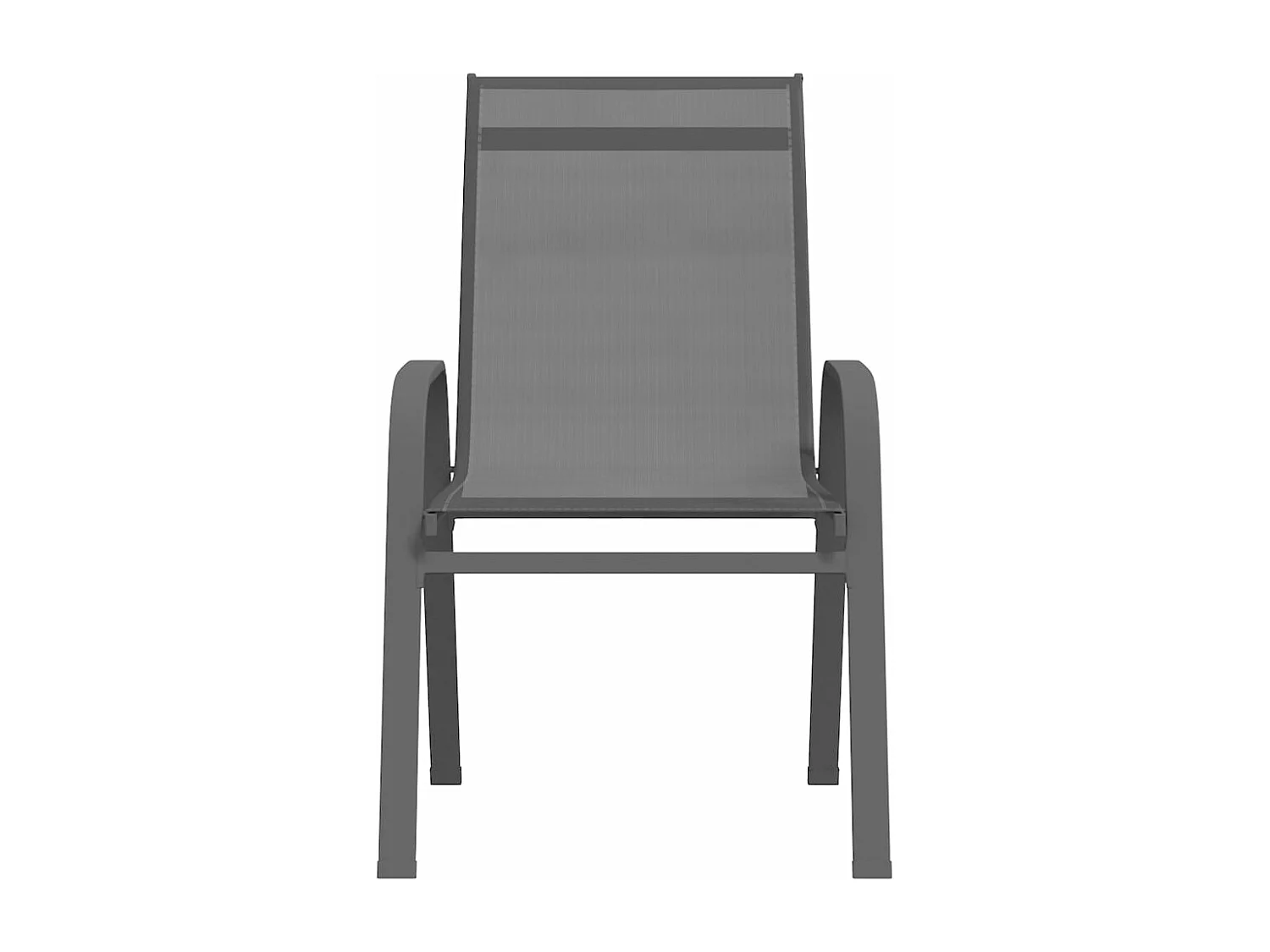 Chaises empilables de jardin 2 pcs Gris Tissu textilène