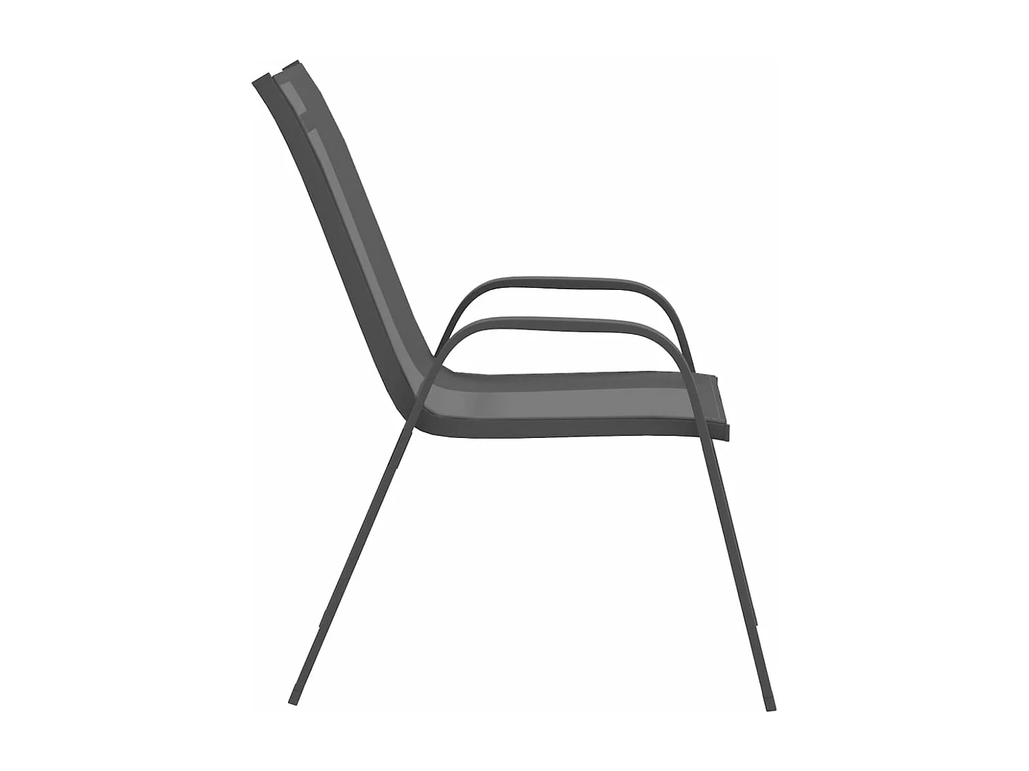 Chaises empilables de jardin 2 pcs Gris Tissu textilène