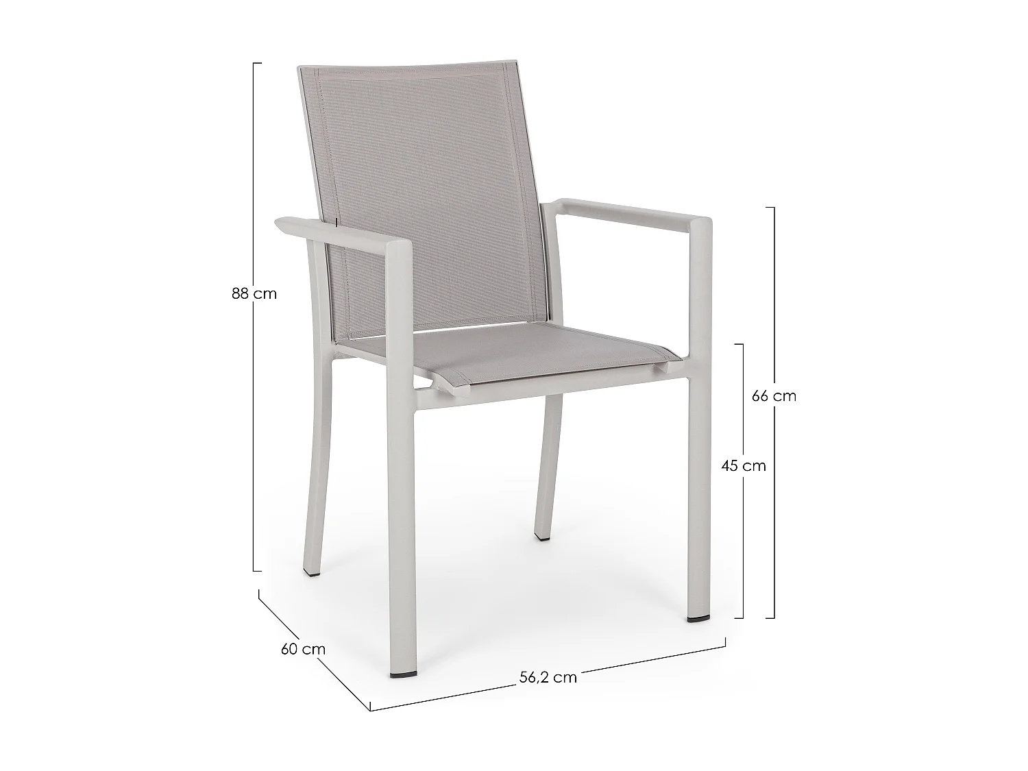Fauteuil de jardin en aluminium gris taupe Koni - Lot de 4