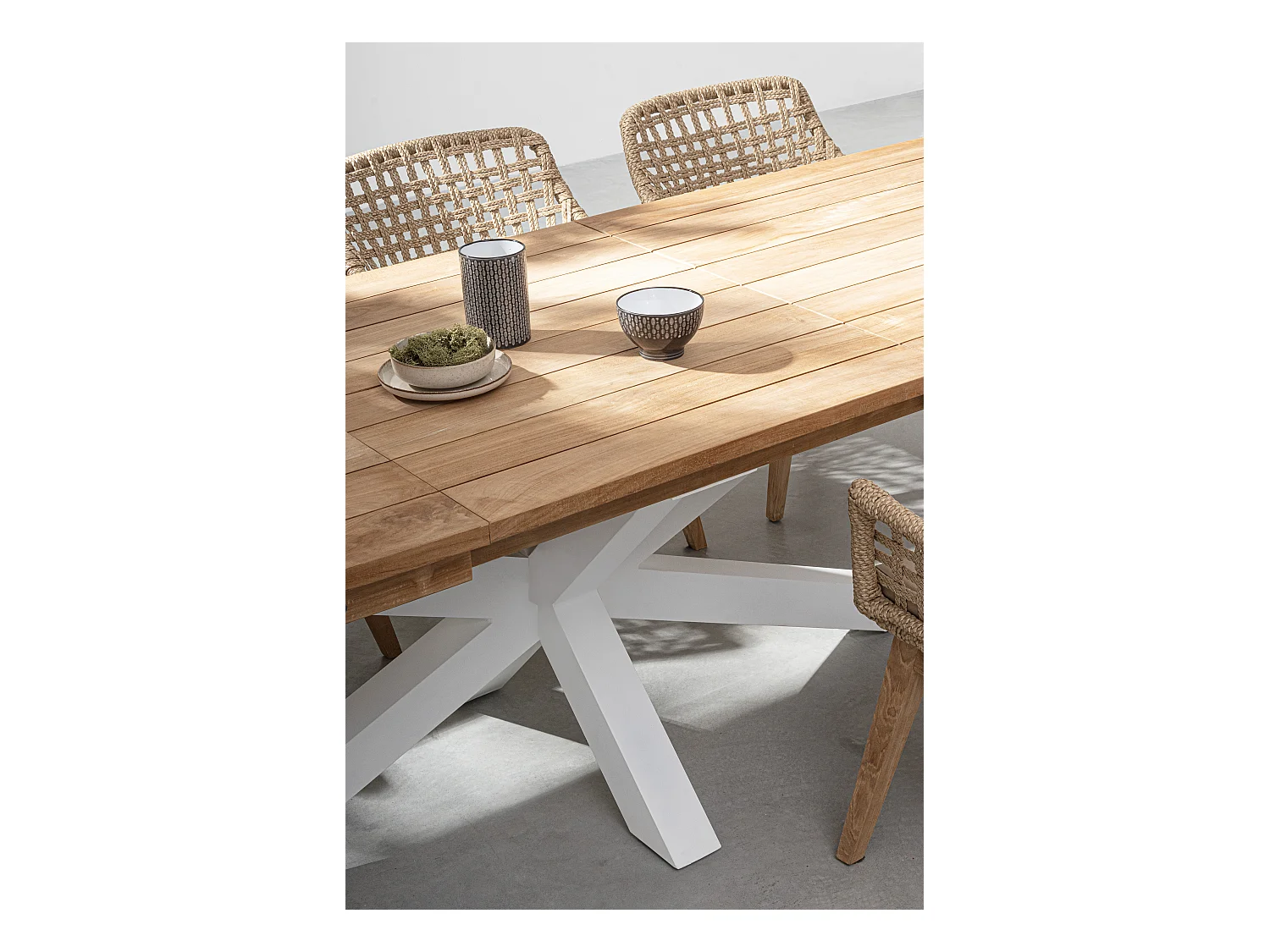 Fauteuil de jardin aluminium et tresse en fibre Raz - Lot de 2