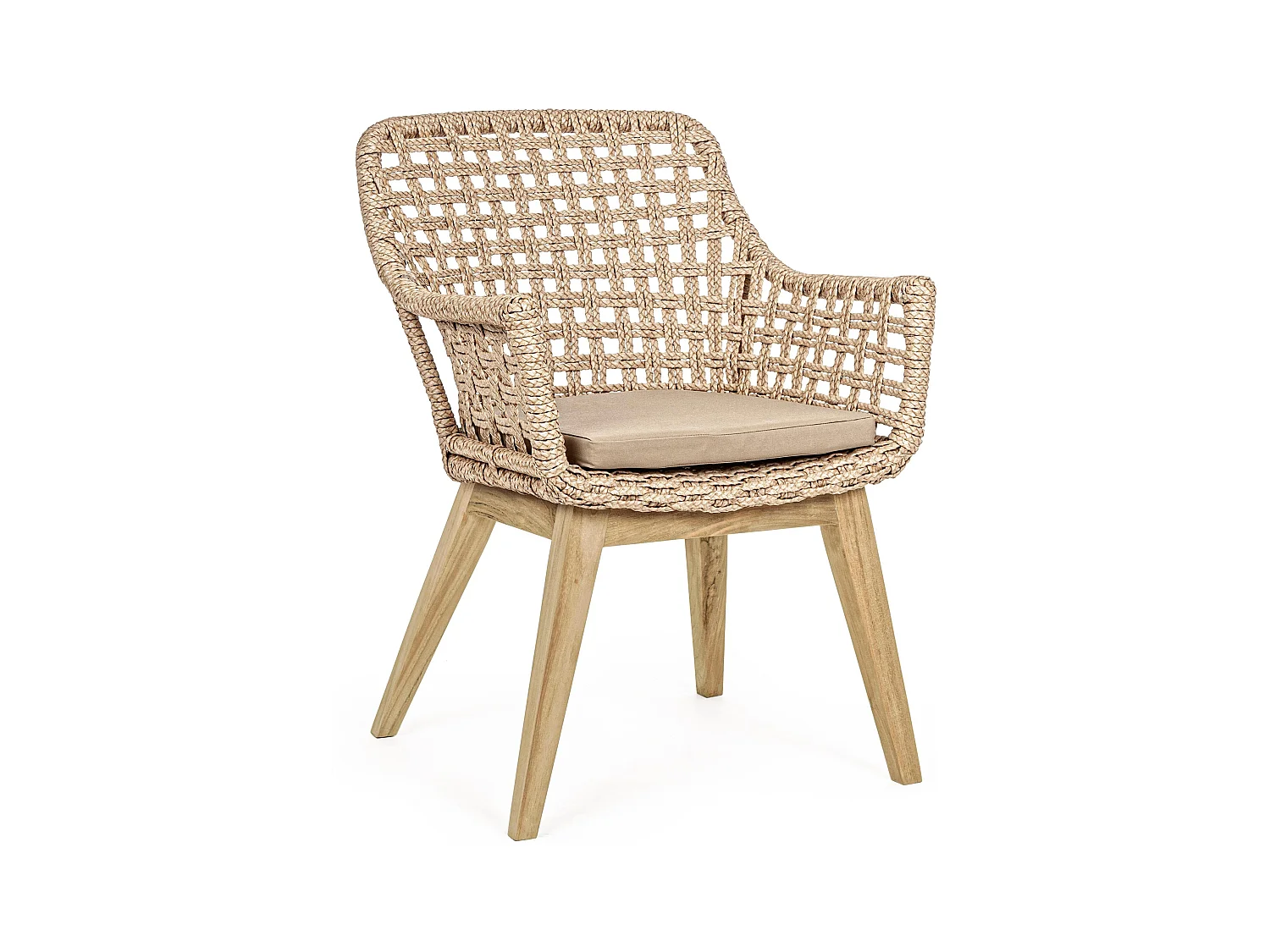 Fauteuil de jardin aluminium et tresse en fibre Raz - Lot de 2