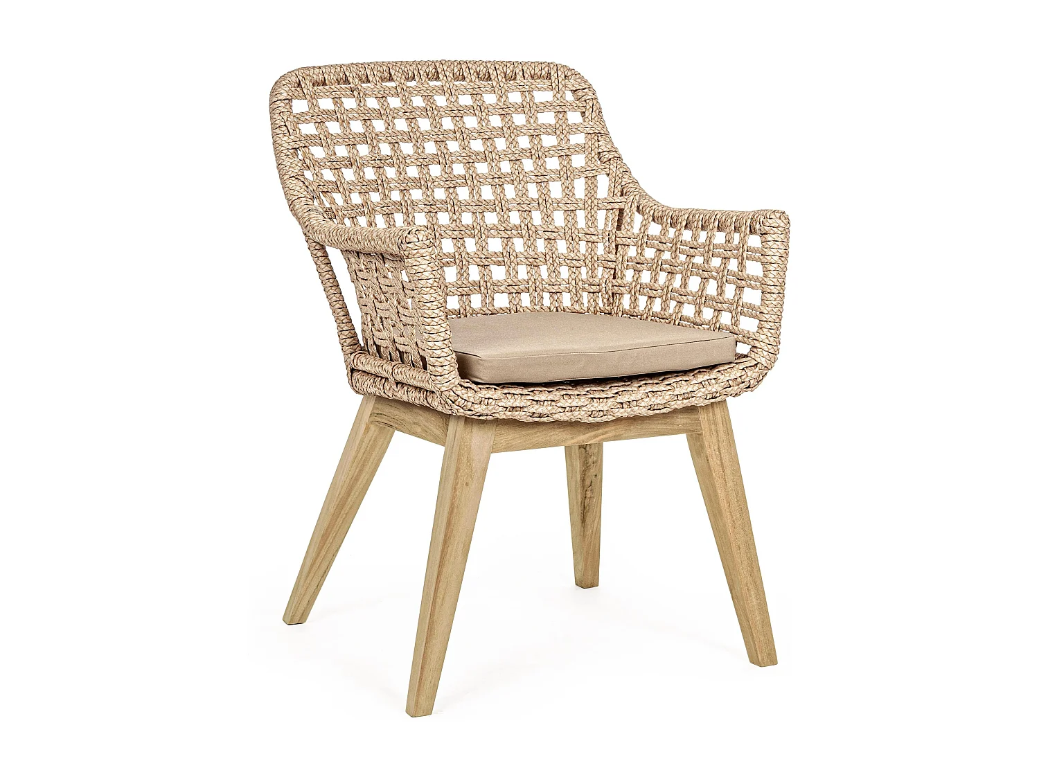 Fauteuil de jardin aluminium et tresse en fibre Raz - Lot de 2