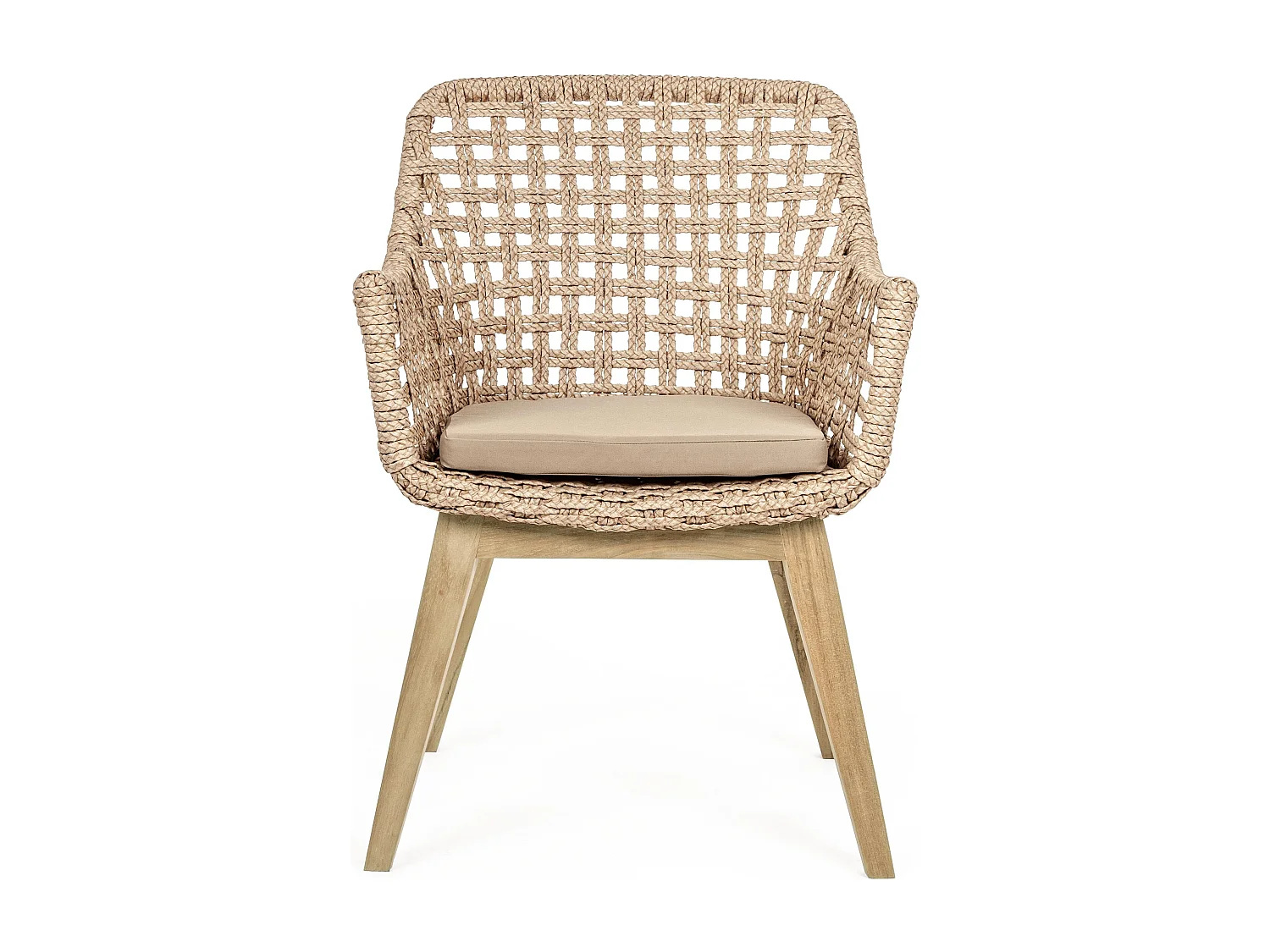 Fauteuil de jardin aluminium et tresse en fibre Raz - Lot de 2