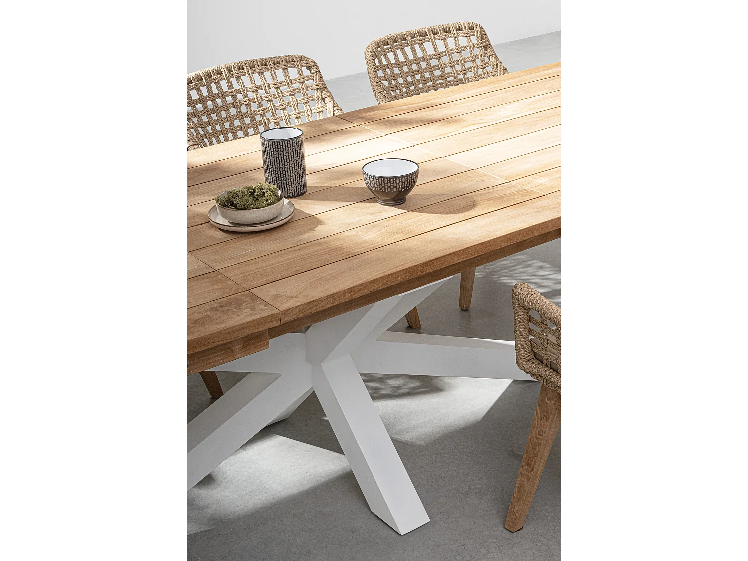 Fauteuil de jardin aluminium et tresse en fibre Raz - Lot de 2