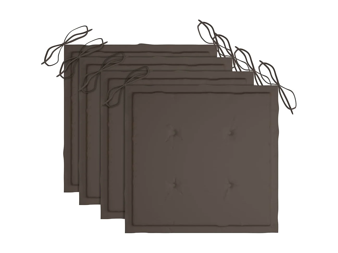 Chaises de jardin avec coussins taupe 4 pcs Bois de teck massif 4