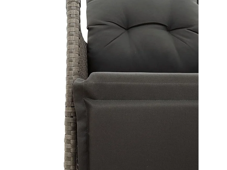 Chaise inclinable de jardin avec coussins gris résine tressée