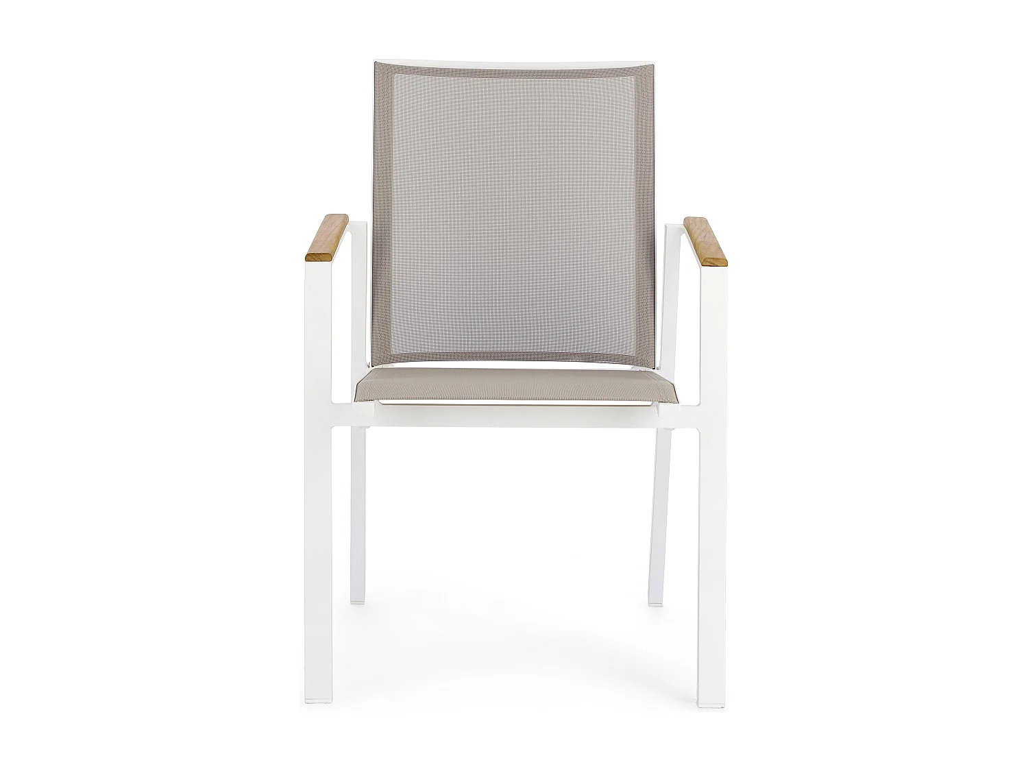 Chaise de jardin avec accoudoir aluminium blanc Kamera - Lot de 4