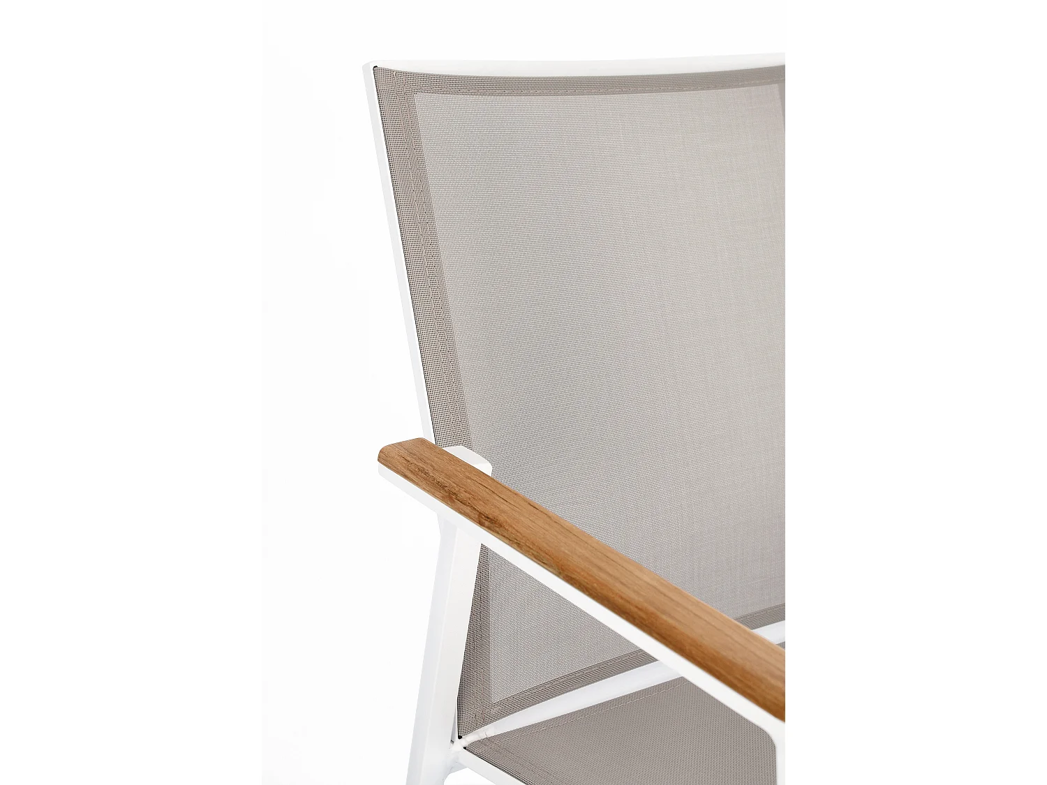 Chaise de jardin avec accoudoir aluminium blanc Kamera - Lot de 4