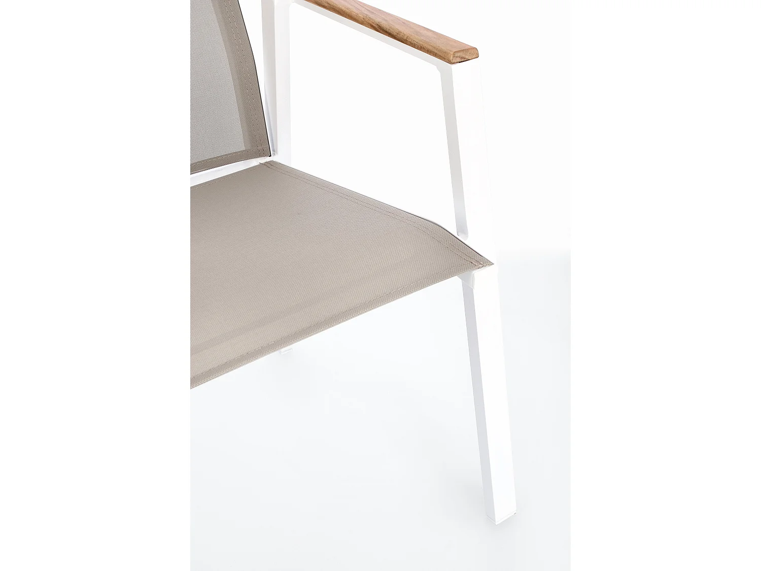 Chaise de jardin avec accoudoir aluminium blanc Kamera - Lot de 4