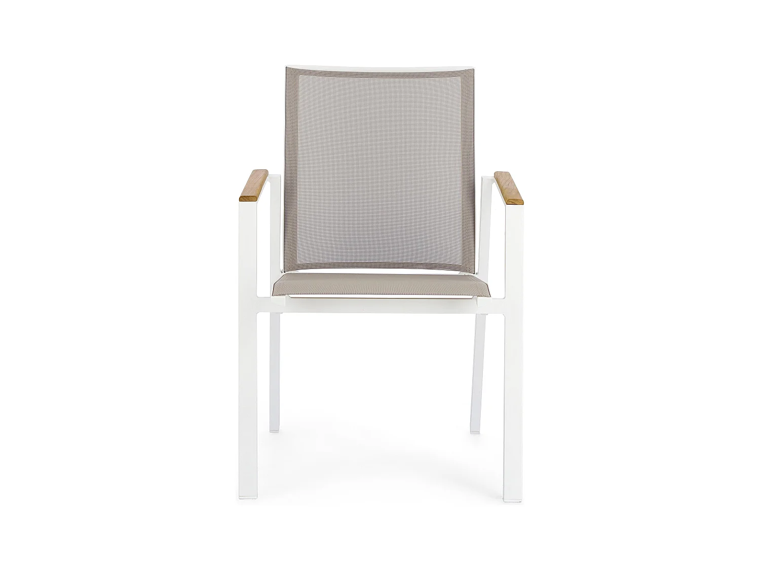 Kamera tuinstoel met witte aluminium armleuning - Set van 4