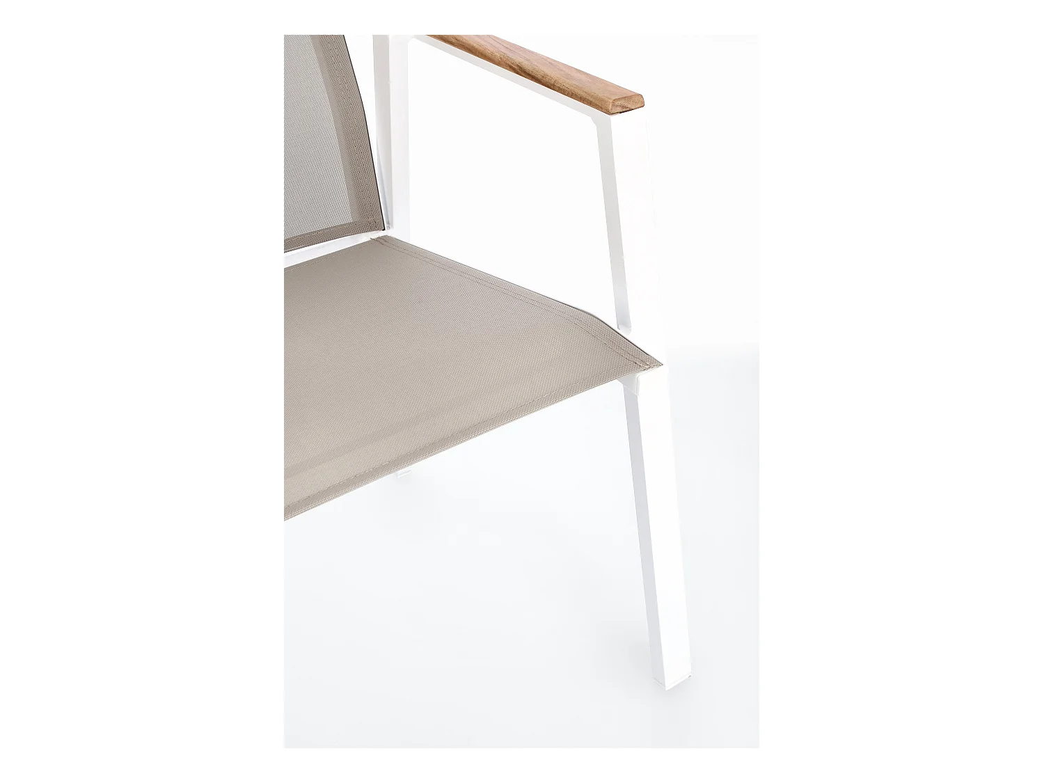Kamera tuinstoel met witte aluminium armleuning - Set van 4