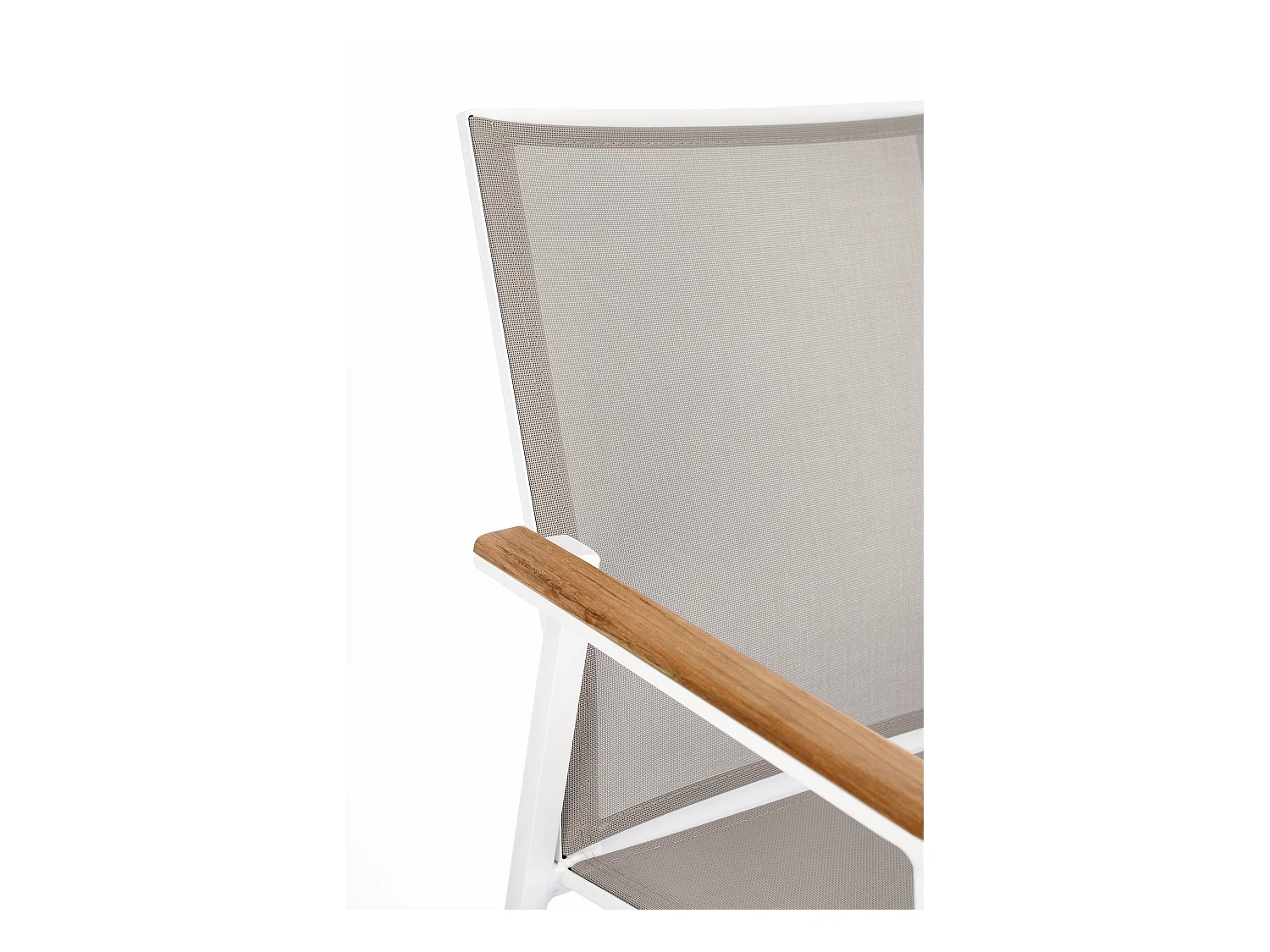 Kamera tuinstoel met witte aluminium armleuning - Set van 4