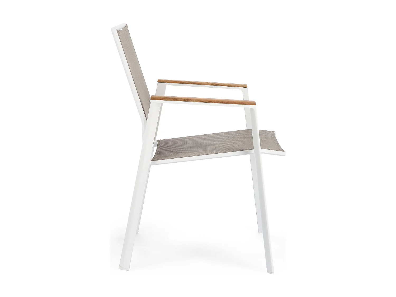 Kamera tuinstoel met witte aluminium armleuning - Set van 4