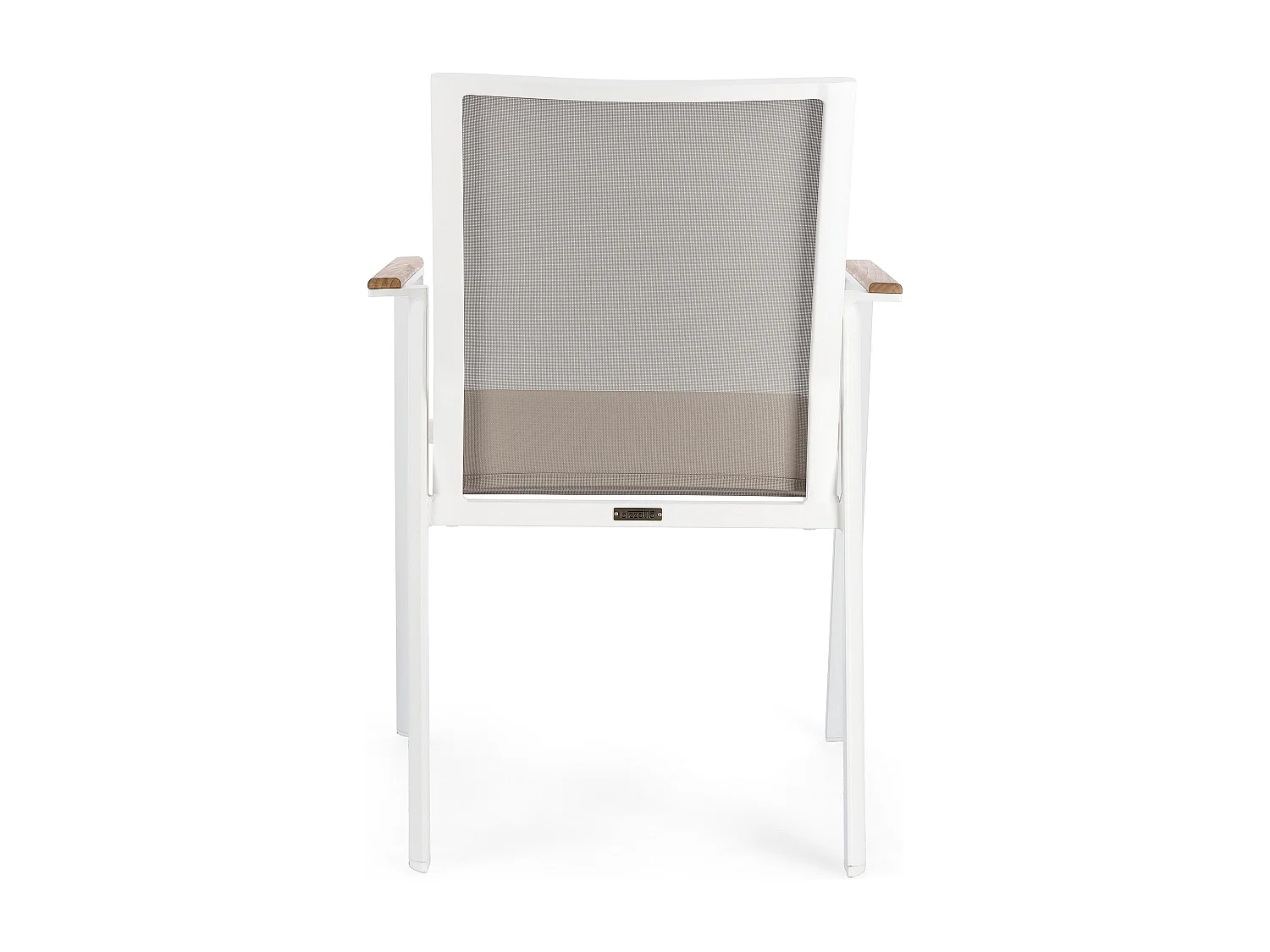 Kamera tuinstoel met witte aluminium armleuning - Set van 4