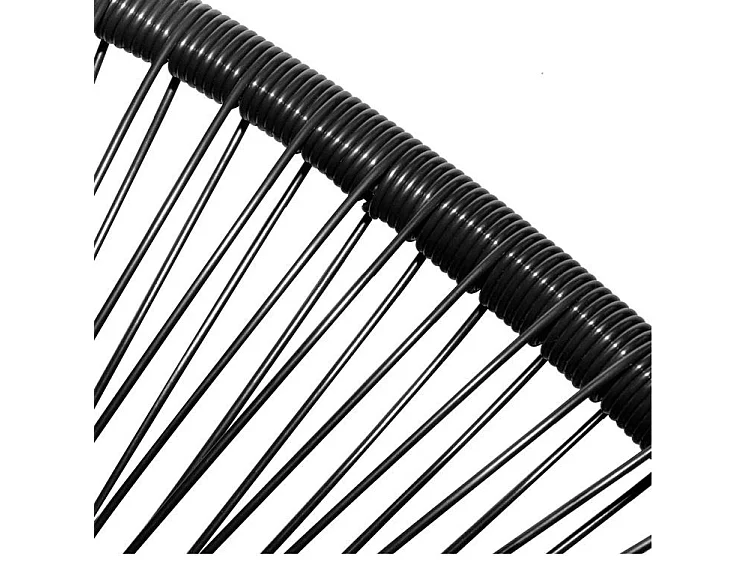 Chaise de jardin resine tressée noire et pieds métal Roela