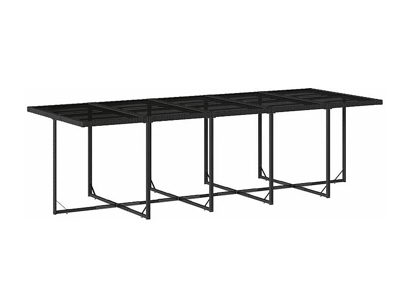 Ensemble à manger de jardin 11 pcs coussins noir résine tressée