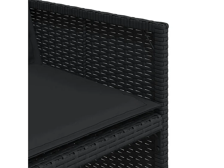 Ensemble à manger de jardin 11 pcs coussins noir résine tressée