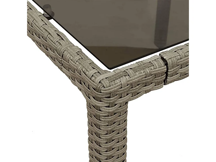 Ensemble à manger de jardin avec coussins 7 pcs rotin et verre