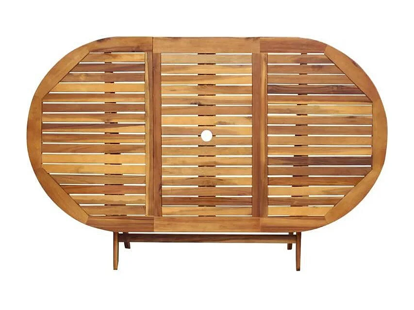 Table ovale et 8 chaises de jardin acacia clair Polina