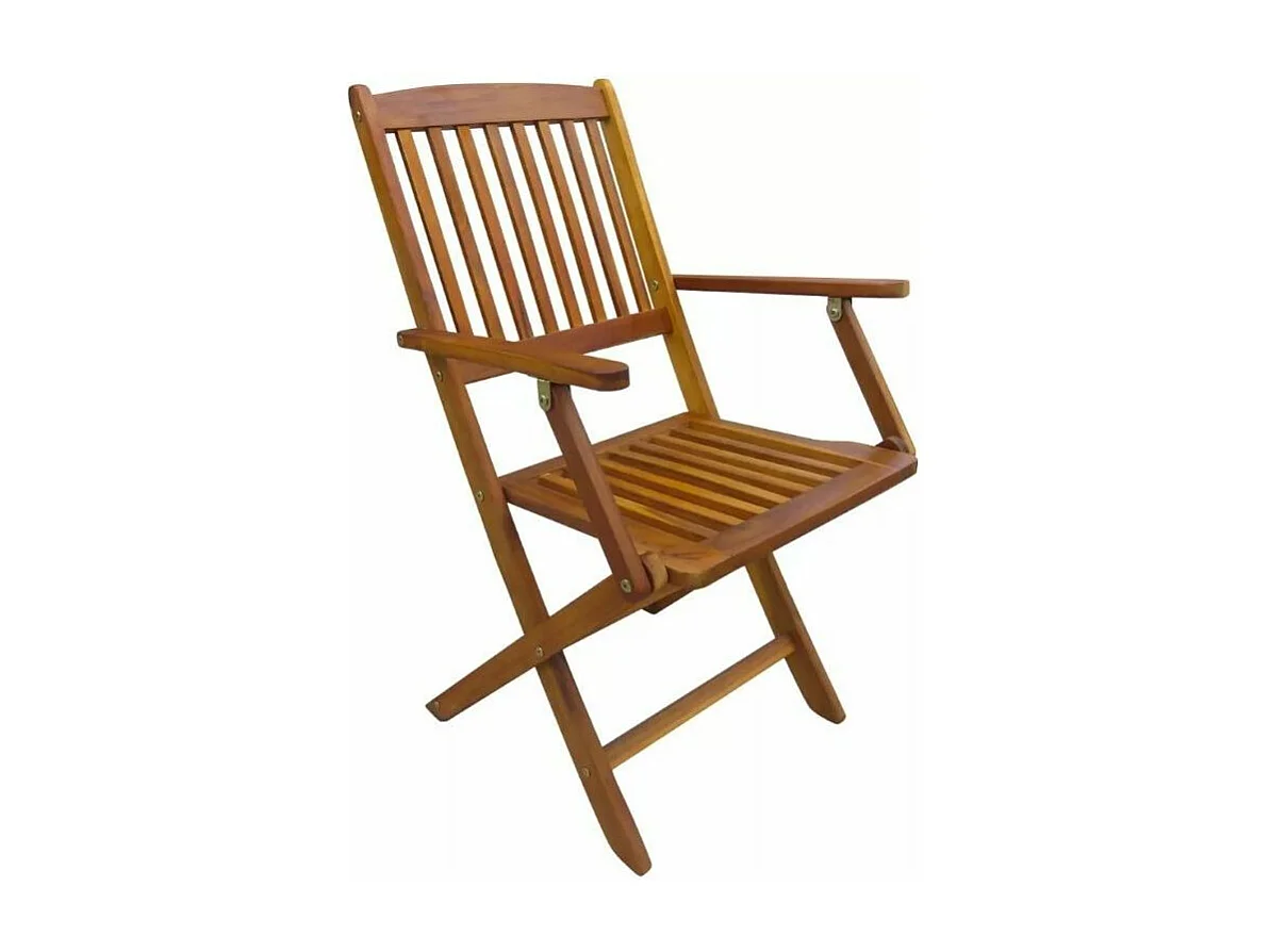 Table ovale et 8 chaises de jardin acacia clair Polina