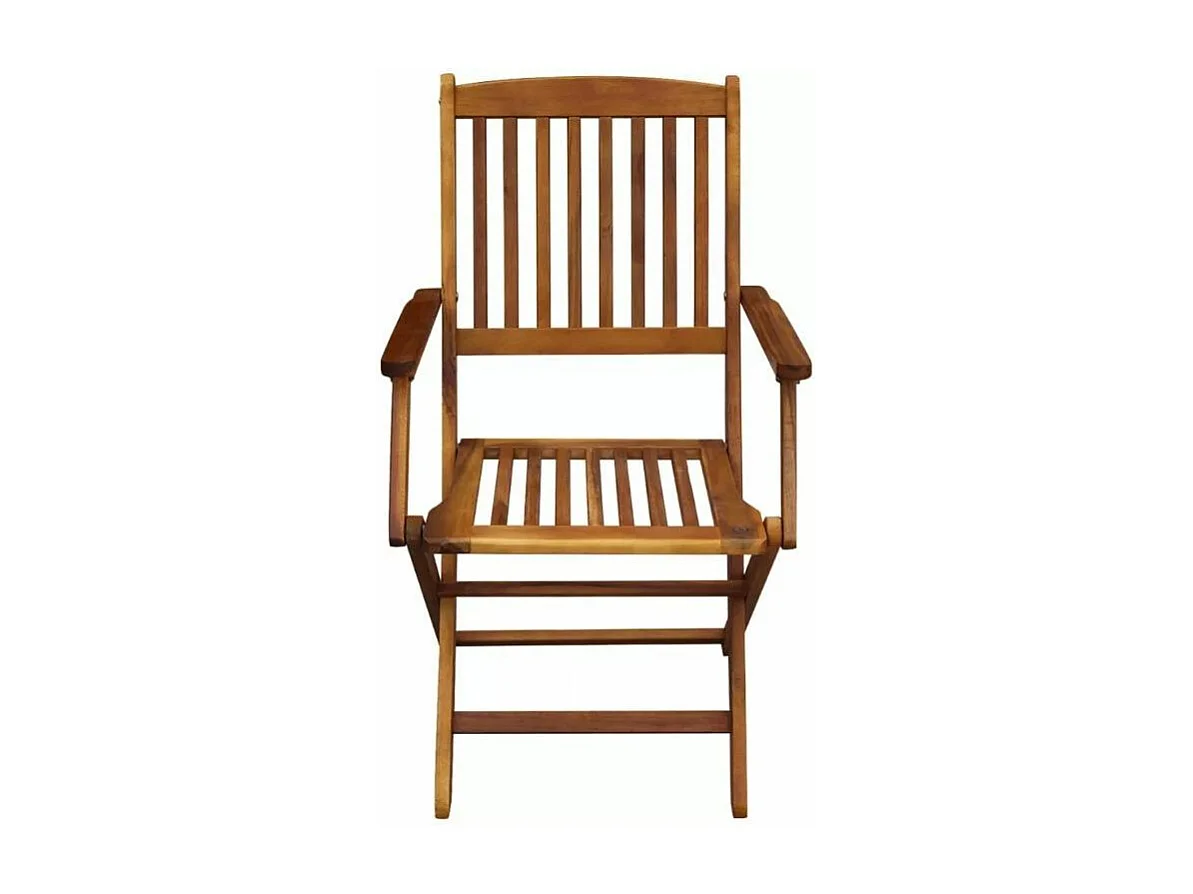 Table ovale et 8 chaises de jardin acacia clair Polina