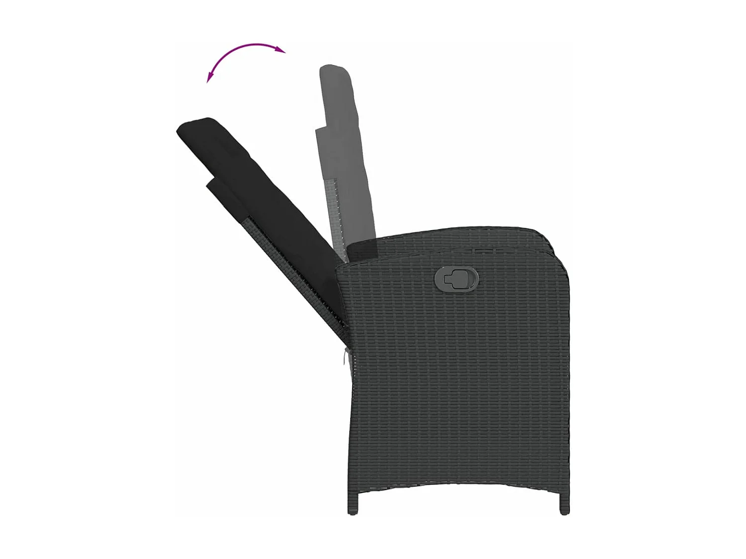 Ensemble à manger de jardin coussins 5pcs Noir Résine tressée