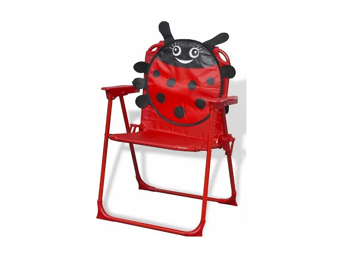 Table ronde et 2 chaises de jardin pour enfant métal rouge Stacy