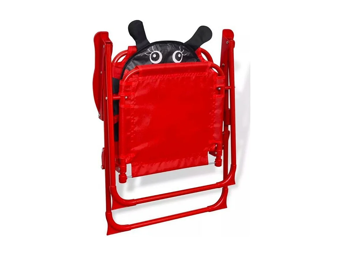 Table ronde et 2 chaises de jardin pour enfant métal rouge Stacy